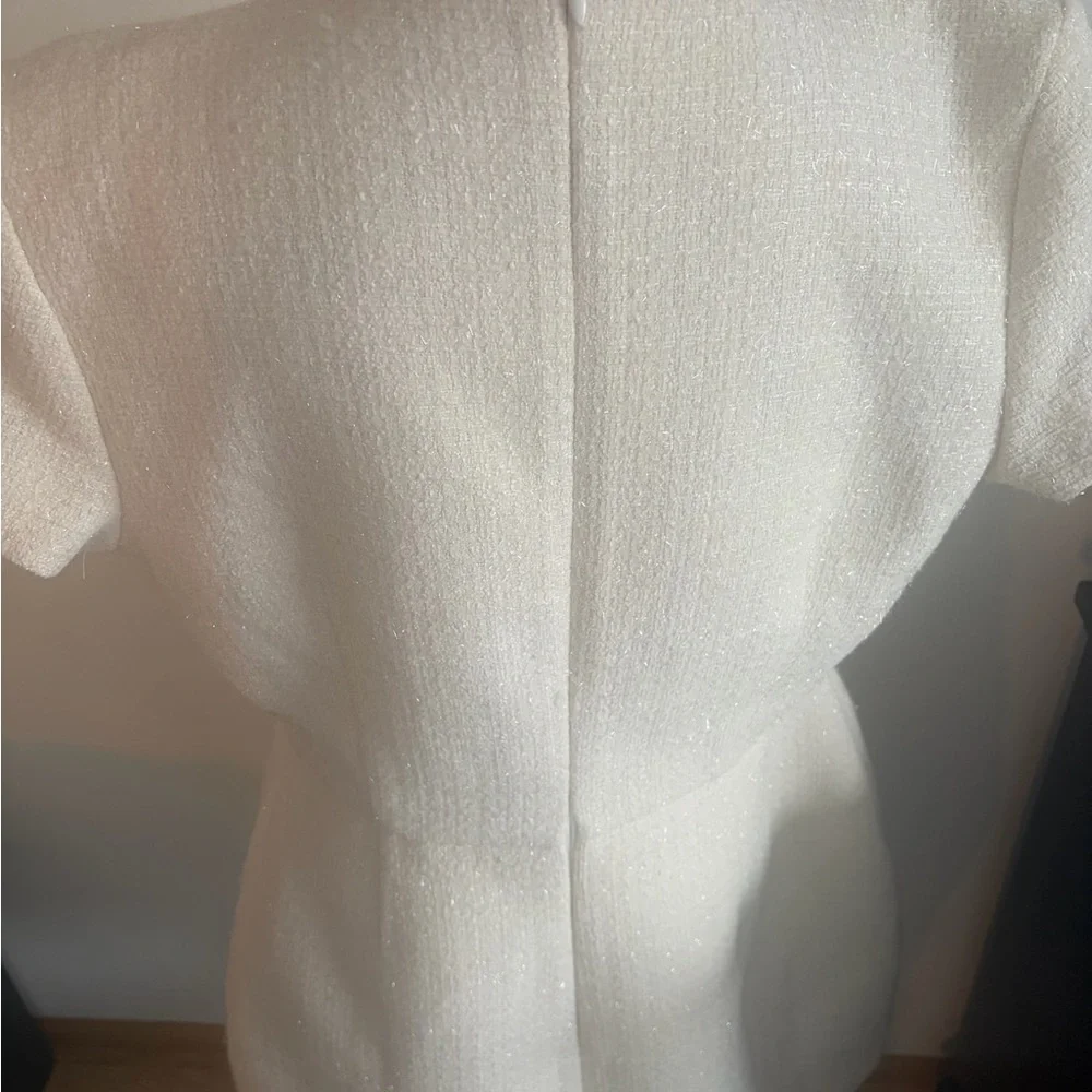 NADINE MERABI Elegant Cream Mini Dress - Picture 6 of 12